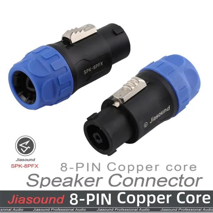 Prise de Haut-parleur Professionnelle 8 Coeurs Connecteur Audio 8 Broches Ohmique Pour Scène et Studio Blanc