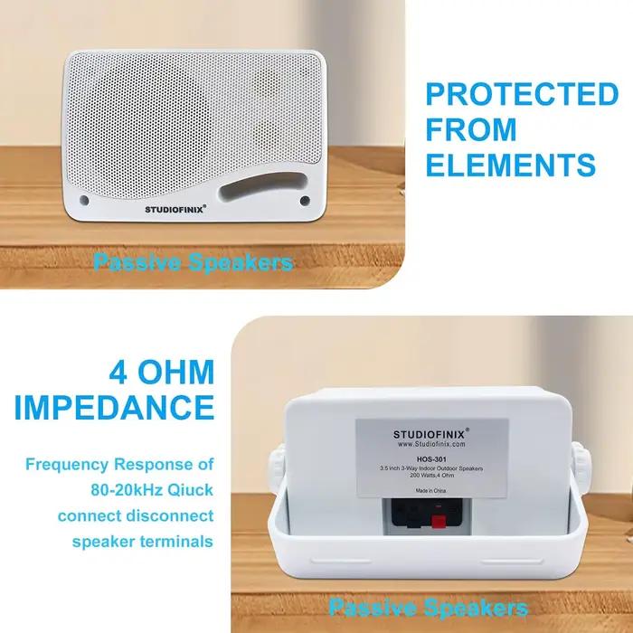 Studiofinix 3, 5'' Haut-parleurs extérieurs filaires passifs 200 W étanche