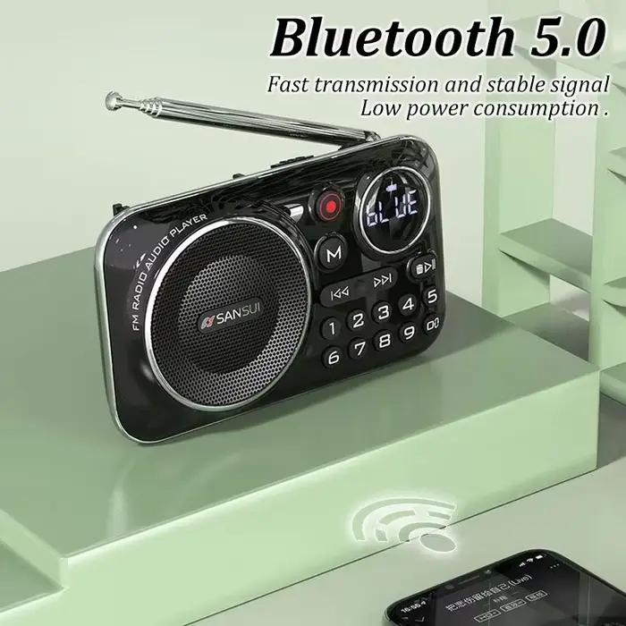 Nouveau Mini haut-parleurs Radio boîte de son Portable extérieure haut-parleur Bluetooth sans fil multifonction comme cadeau pour les personnes âgées FM TF USB
