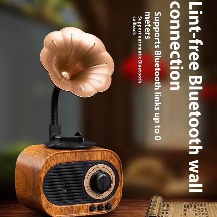 Haut-parleur Bluetooth rétro en bois