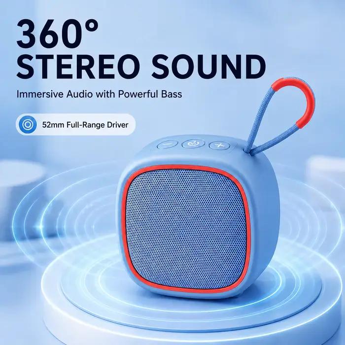 Haut-parleur Bluetooth portable 5W, haut-parleur sans fil avec Bluetooth 5.3, TWS, carte TF, lecture USB, radio FM, appels mains libres