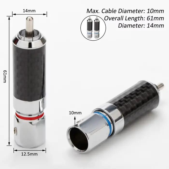 Connecteur audio RCA HiFi en Rhodium