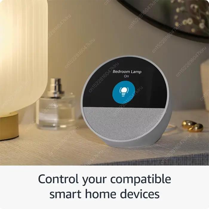 Nouveau Réveil Connecté Alexa Echo Spot Mini Wi-Fi avec Son Vibrant et Haut-Parleur Intelligent