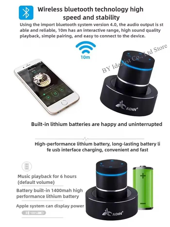 Haut-parleur sans fil Adin en bois puissant avec connexion Wi-Fi et Bluetooth pour musique et ambiance sonore immersive pour événements et usage quotidien