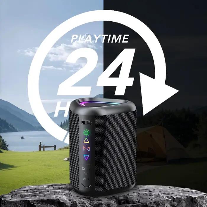 Enceinte Bluetooth, Enceintes sans fil portables 2026 avec lumière LED