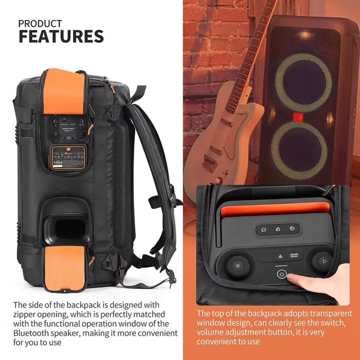 Sac à dos de transport antichoc pour enceinte JBL Partybox Club 120 compatible avec accessoires électroniques occassions spéciales