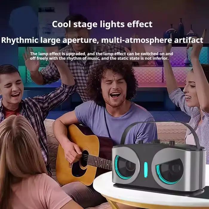 Enceinte Bluetooth portable sans fil pour karaoké avec microphone