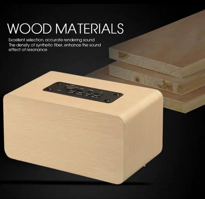 Haut-parleur Bluetooth portable en bois