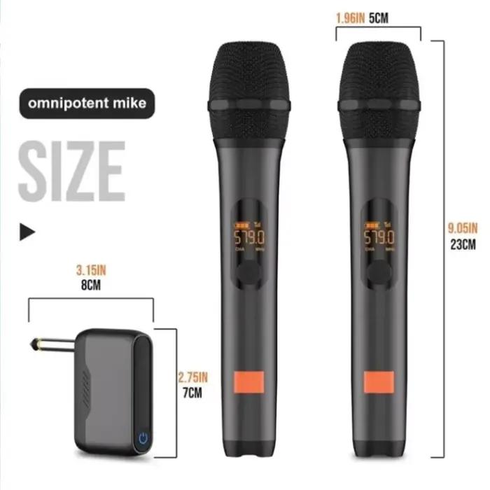 Système de Microphone Portable Numérique Sans Fil Professionnel à 2 Canaux pour DJ Animateurs Soirées Familiales Occasions Spéciales