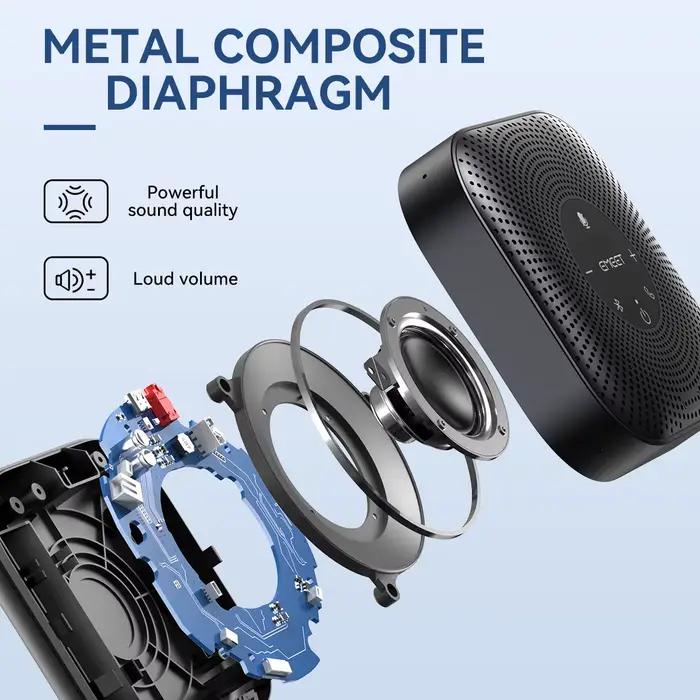 EMEET Speakerphone Haut-parleur de conférence sans fil 360 ° Microphone de réunion à prise vocale avec 4 micros