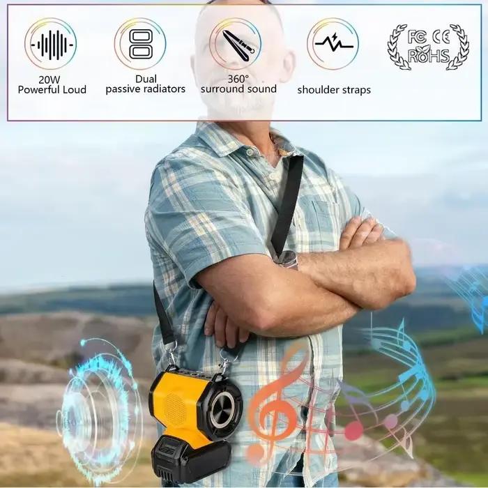 Haut-parleur Bluetooth avec port USB pour batterie Dewalt 20 V