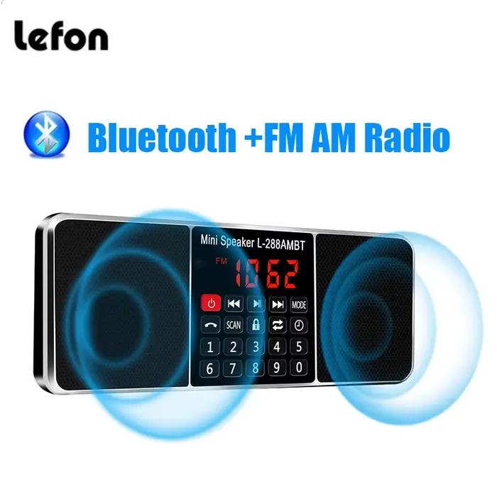 Lefon numérique Bluetooth Radio AM FM haut-parleur Portable stéréo lecteur MP3 TF carte SD clé USB appel mains libres haut-parleurs rechargeables