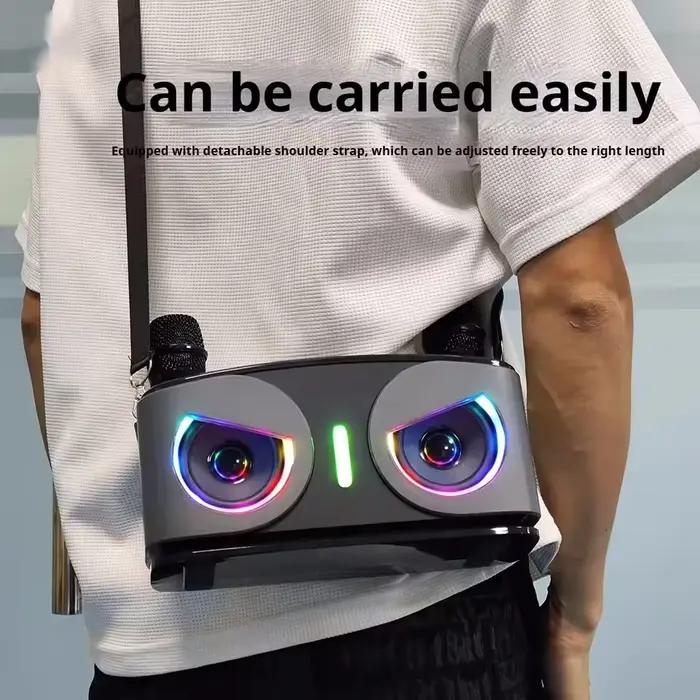 Enceinte Bluetooth portable sans fil pour karaoké avec microphone