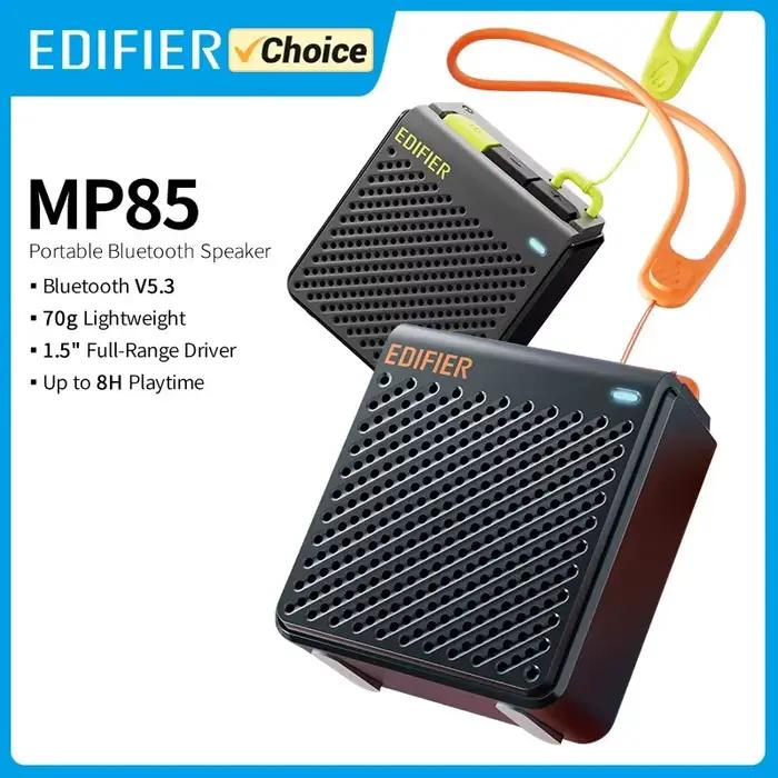 Edifier MP85 Portable Bluetooth Haut-parleurs Camping Marche Haut Parleur Sans Fil Stéréo 70g Léger 8H Lecture Étanche