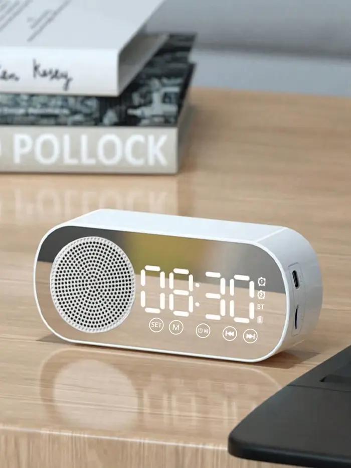 Enceinte Bluetooth, Horloge Réveil à Miroir