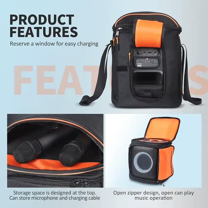 Sac de rangement pour haut-parleur JBL PartyBox et Encore Essential, tissu Oxford et coton PE, bandoulière réglable, argent, blanc ou rouge, accessoire de protection pour musique portative