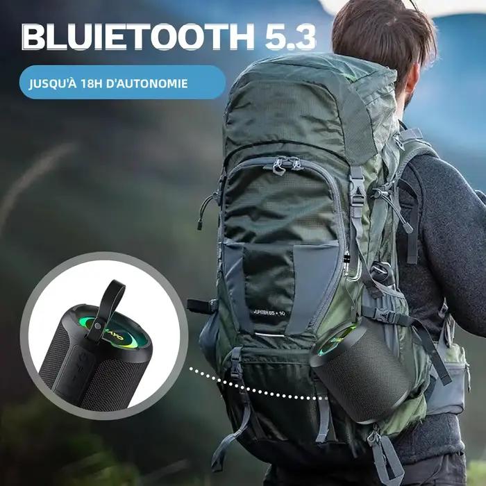 Haut-parleur OHAYO 40W puissant et étanche pour extérieur avec lumières stéréo pour ambiance festive et soirées en plein air