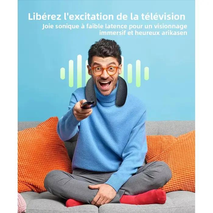 Haut-parleur sans fil tour de cou son 3D 12 heures autonomie faible latence jeu TV charge rapide Type-C haut-parleur portable pour concerts films jeux détente