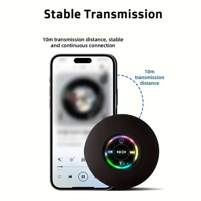 Haut-parleur Bluetooth étanche IPX4 avec lumière LED pour utilisation à la maison et en extérieur, parfait pour salle de bains et cadeaux d'occasion spéciale
