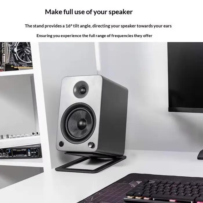 【LM】2 supports d'enceintes de bureau pour améliorer les effets sonores spatiaux et l'absorption des chocs
