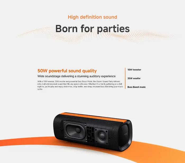 Haut-parleur Bluetooth Xiaomi Sound Party système audio portable avec basses puissantes et longue durée de vie de la batterie pour maison intelligente et activités en plein air