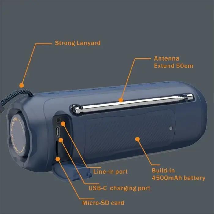 Haut-parleur Bluetooth Portable avec Écran d’Affichage, Fonction Radio Multifonction, Carte TF Extérieure, USB, Boîte de Son HIFI Occasions Spéciales Enfants et Adultes