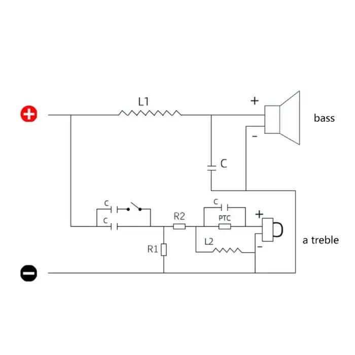 2A 450W 2 voies haut-parleur diviseur de fréquence Tweeter basse filtre croisé