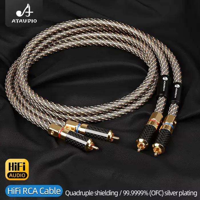 Câble audio HiFi RCA plaqué argent ODavid haute pureté