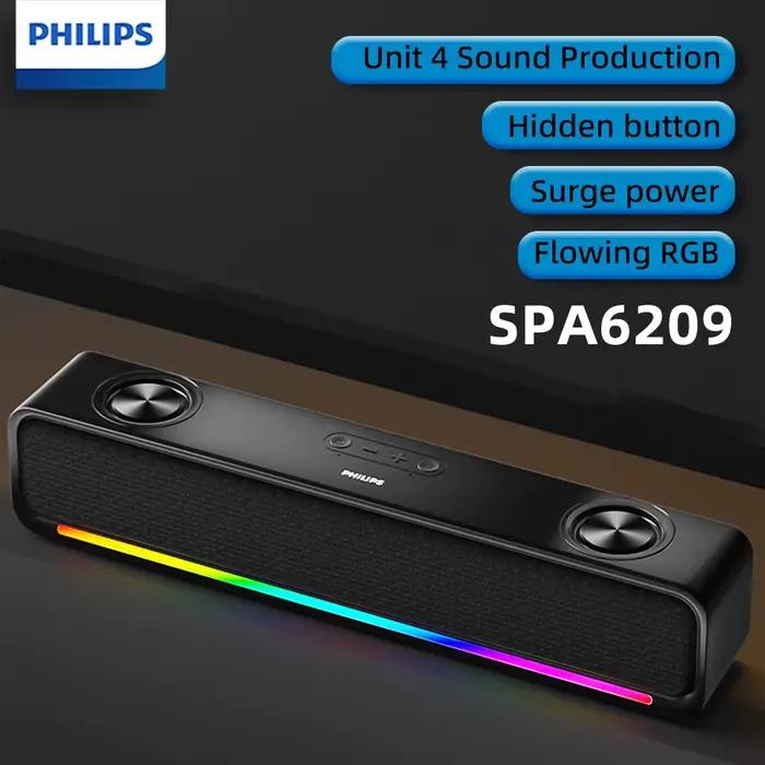 Philips SPA6209 haut-parleur multimédia de bureau sans fil 5.3 Double klaxon RGB barre de son de musique de jeu pour