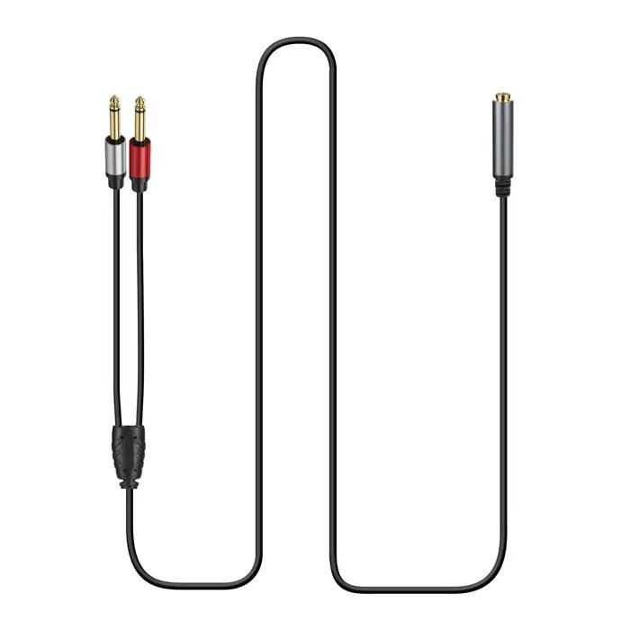Prise femelle stéréo TRS pour touristes, adaptateur de haut-parleur audio mono jack TS, connecteur séparateur, câble convertisseur, 6.35mm, 6.35mm, 6.5mm