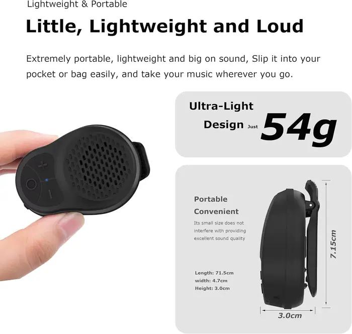 GITFOS – haut-parleur Bluetooth 5.3 à clipser magnétique