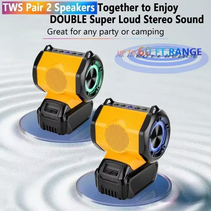 Pour haut-parleur Bluetooth à batterie Dewalt 20 V avec port USB