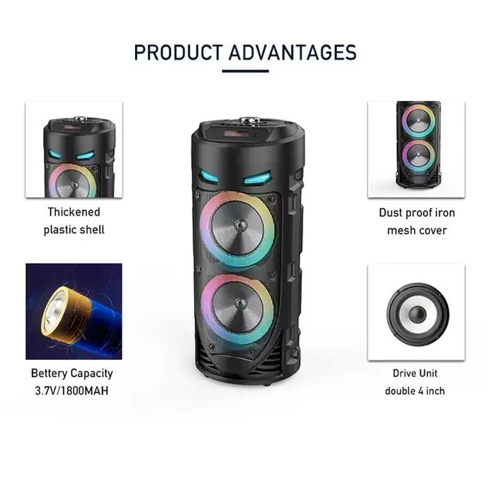 30W colonne sans fil grande puissance stéréo Portable Bluetooth haut-parleur caisson de basses basse haut-parleurs de fête avec Microphone famille karaoké USB