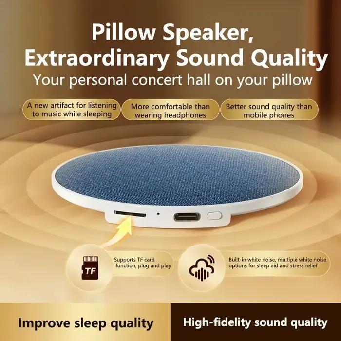 Haut-parleur Bluetooth Papillon 2026 pour Sommeil Apaisant Ultrasonore à Placer Sous Oreiller Portable Blanc Bleu Ciel