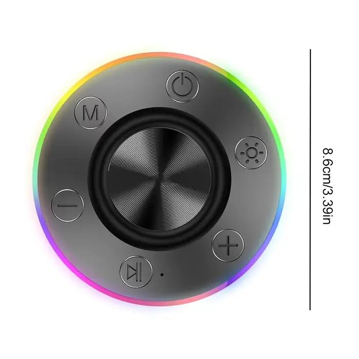 Haut-parleur de douche étanche avec ventouse/lumière RGB