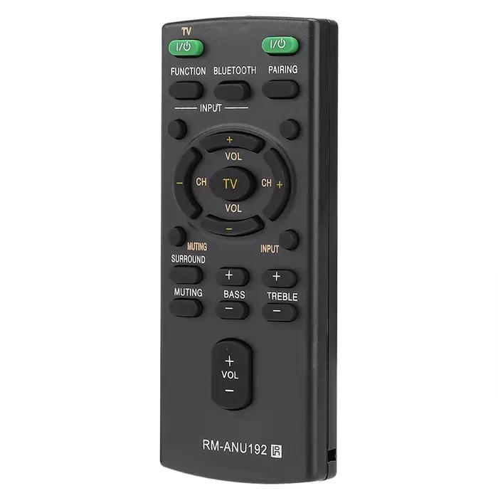 Télécommande de remplacement RM-ANU192 pour barre de son Sony SACT60BT HTCT60BT SSWCT60 ABS noire à distance supérieure à 8 mètres pour une utilisation fluide et précise