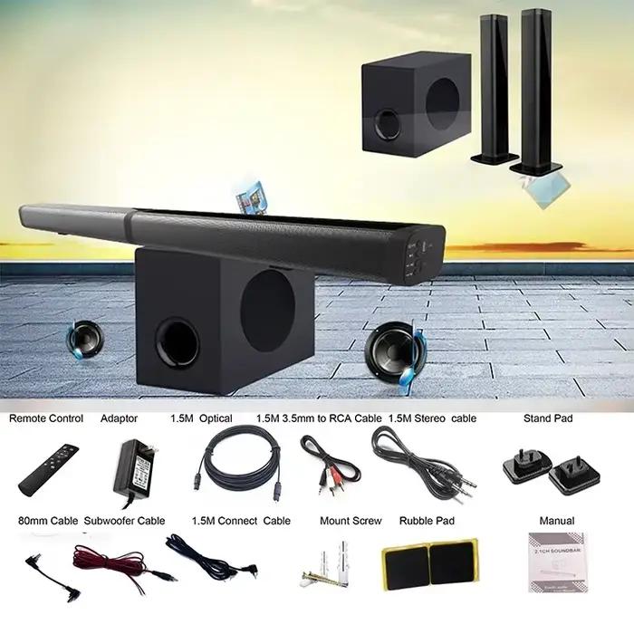 Barre de son surround 3D pour TV avec Bluetooth 5.0 et caisson de basses pour une expérience audio immersive à domicile