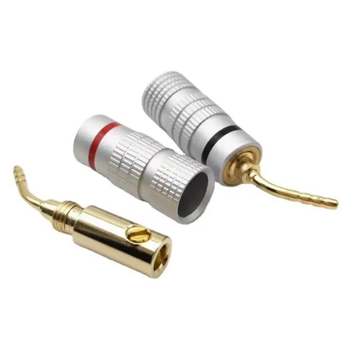 Son Musical 2/6/12/24/50 pièces 18-12AWG - connecteur de haut-parleur Audio plaqué or 24K 4mm pour fil