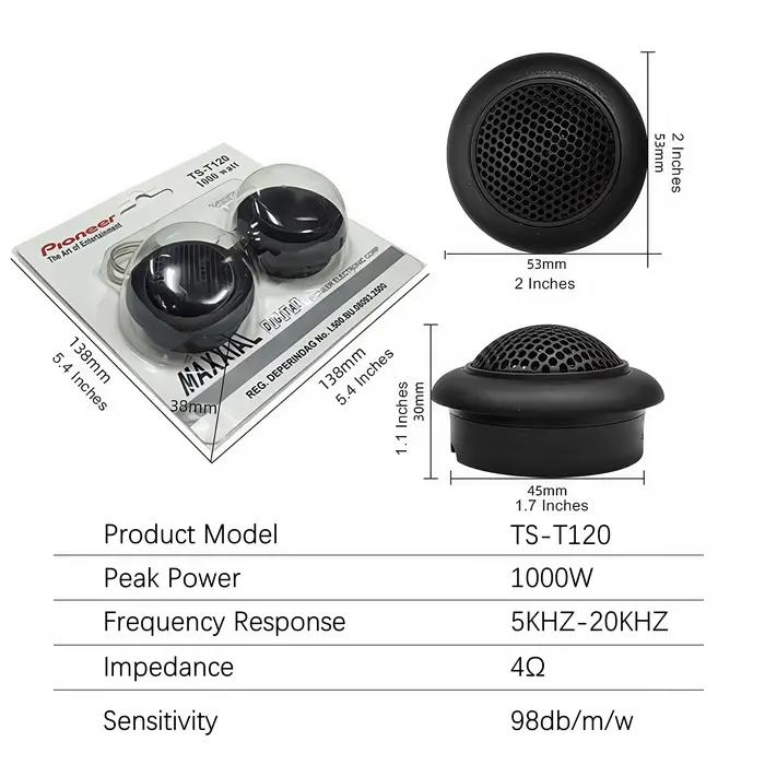 1 paire de haut-parleurs de voiture Tweeters HIFI qualité sonore musique stéréo haut tono 1000W système Audio de voiture modifié TS-T120 voiture Tweeter