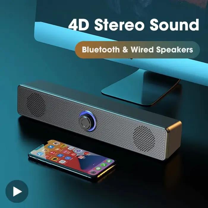 Ordinateur Caixa De Som haut-parleur Bluetooth filaire et sans fil boîte De son Portable barre