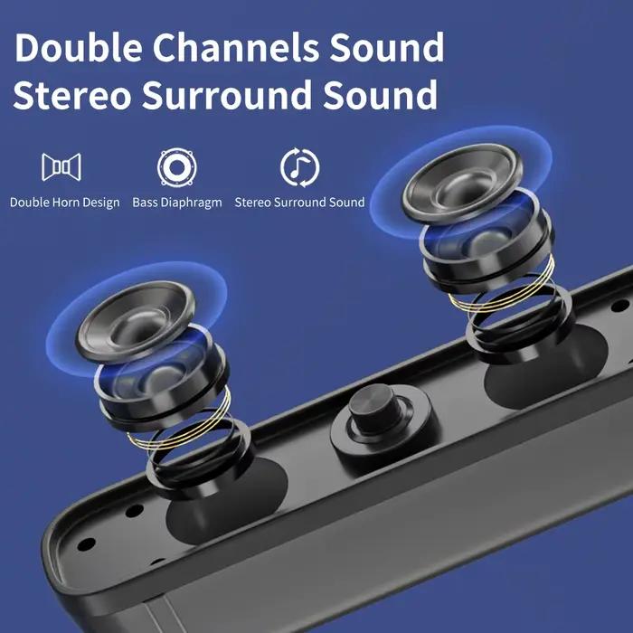 Haut-parleurs COOMAER Surround d'ordinateur USB haute résolution pour bureau maison stéréo surround 3D son immersif occassions spéciales
