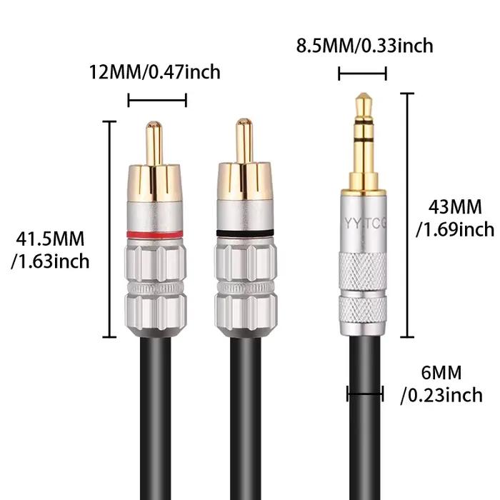 Câble RCA stéréo HiFi, 3.5mm vers 2RCA