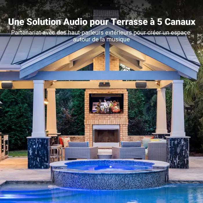 Amplificateur Fosi Audio HT4S Bluetooth 4.1 avec 5 canaux pour expérience sonore immersive à domicile et extérieur