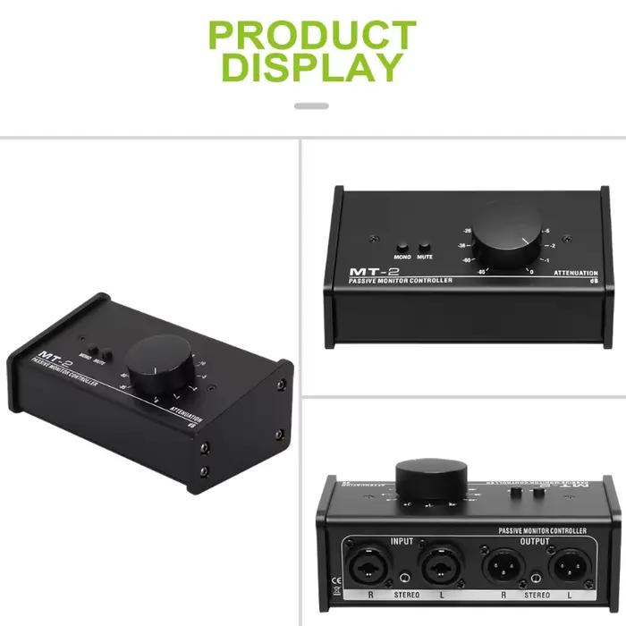 Contrôleur de moniteur passif avec XLR 3.5mm dans l'oreille, prises audio, prend en charge le contrôle d'atténuation, outils de fonction muets