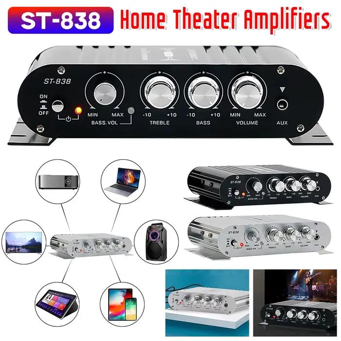 838 amplificateurs de cinéma maison HiFi 2.1 canaux amplificateur de puissance stéréo basse son voiture