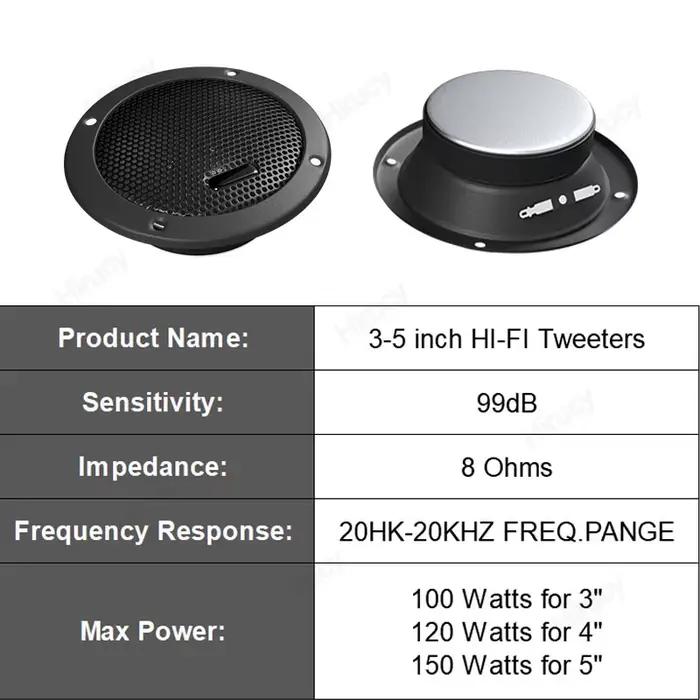 Haut-parleurs de voiture 3 4 5 pouces Max.100W/120W/150W