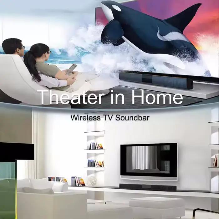 Barre de Son sans Fil avec Caisson de Basses pour TV Haut-parleur Bluetooth Mode Son Surround 3D Direct et Standard à Offrir Pour Maison Soirées et Fêtes