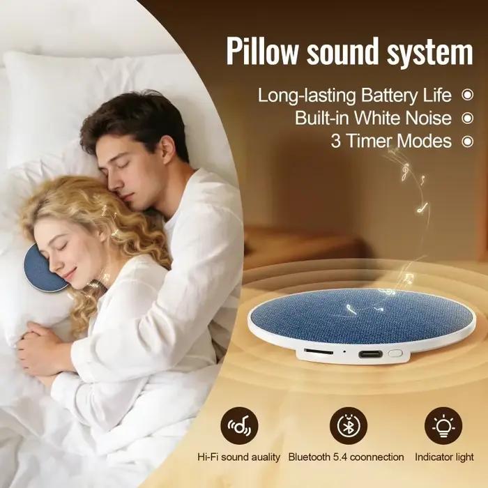 Haut-parleur Bluetooth Papillon 2026 pour Sommeil Apaisant Ultrasonore à Placer Sous Oreiller Portable Blanc Bleu Ciel