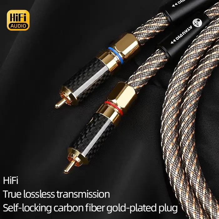 Câble audio HiFi RCA plaqué argent ODavid haute pureté