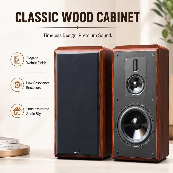 Enceinte Bibliothèque Haut-parleurs HiFi Bois pour Maison Musique Home Cinema Studio Musique Occasions Spéciales